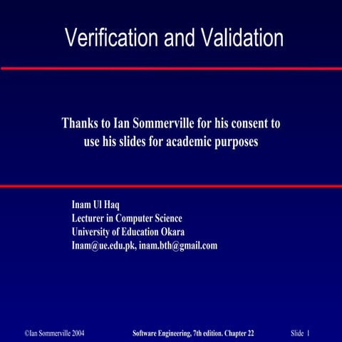 Software Verification & Validation | PPT