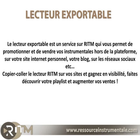 Lecteur exportable