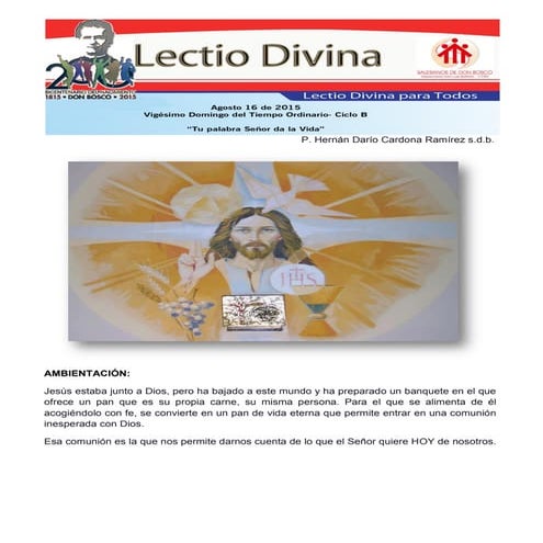 Lectio divina domingo 20 tiempo ordinario | PDF