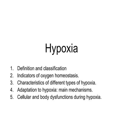 Hypoxia physiology and everything included | PDF