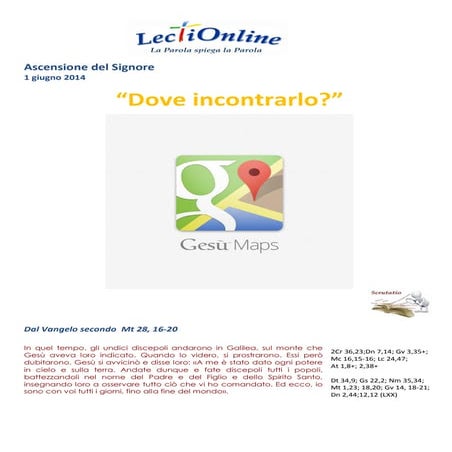 Lectionline Ascensione del Signore anno A