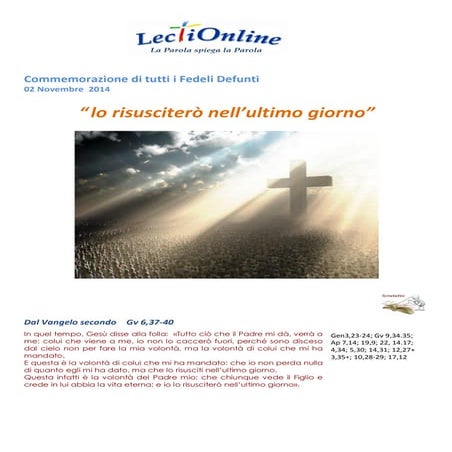 Lectionline commemorazione dei defunti