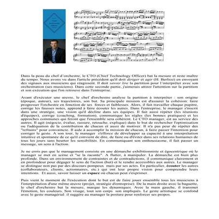 Le cto, manager chef d'orchestre. Partie 2