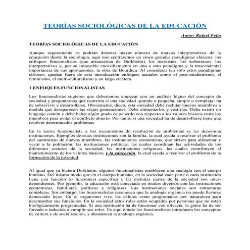 Lectura TeoríAs SociolóGicas De La EducacióN