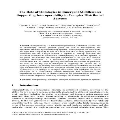 Lectura 2.2   the roleofontologiesinemergnetmiddleware