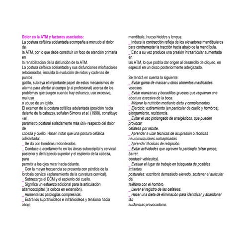 Lectura clase # 3 dolor en la atm y factores asociados