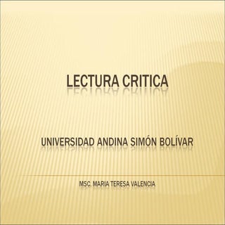 Lectura critica