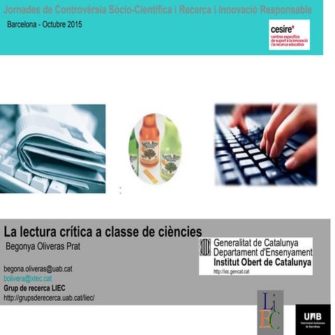 La lectura crítica a classe de ciències