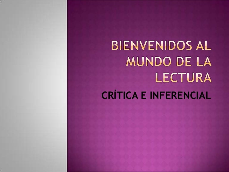 Lectura crítica