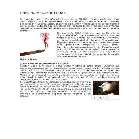 Lectura dejar de fumar
