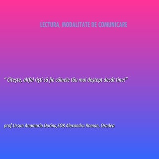 Lectura, modalitate de comunicare