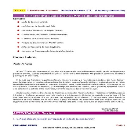 la novela de postguerra selección de textos