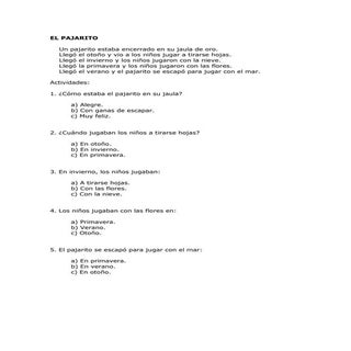 Lecturas comprensivas II