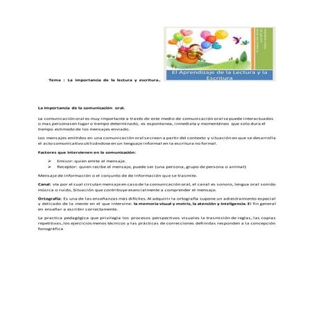 Lectura y escritura 1