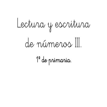 Lectura y escritura iii