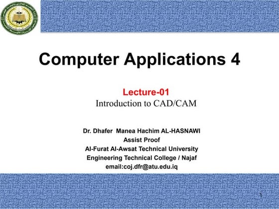 Introduction to CAD/CAM using Master Cam | PPT