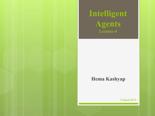 Lecture 04 intelligent agents