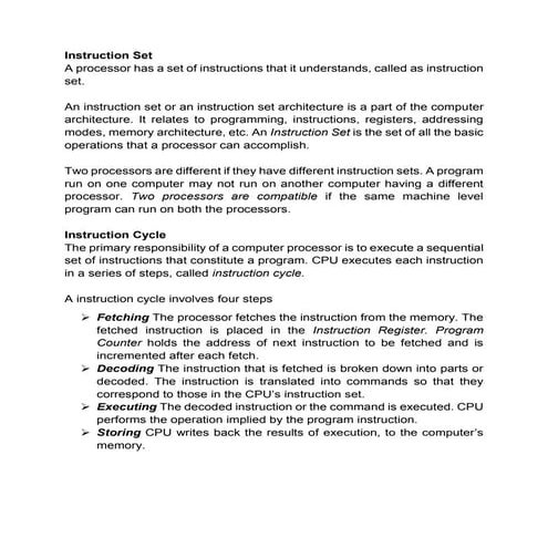 Instruction cycle of computer