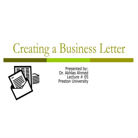 Lecture 05 writing a business letter