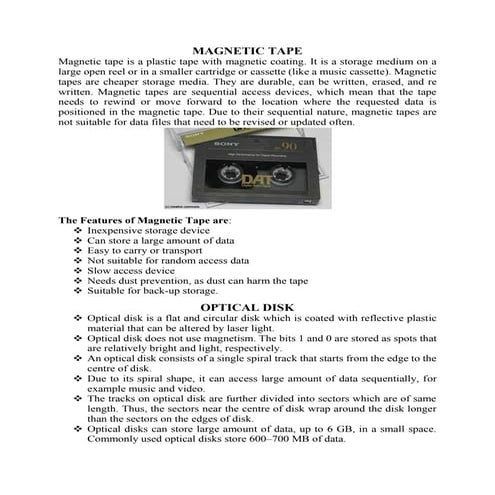 Secondary storage devices of computer