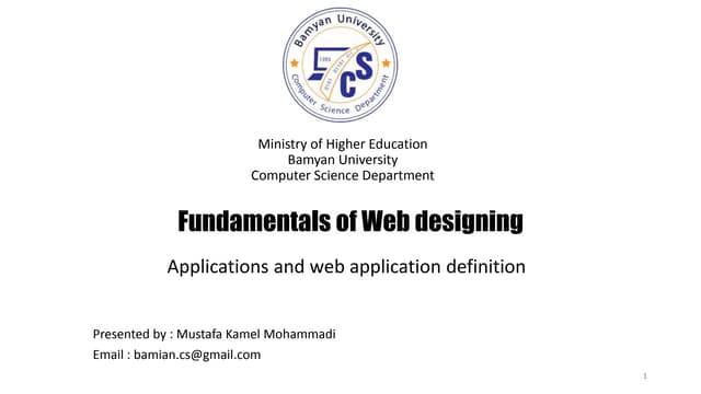 Web design - Applications and web application definition