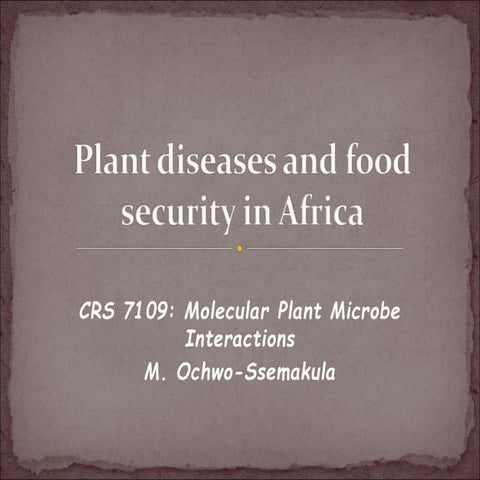 Plant disease and defense mechanisms