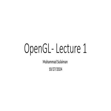 Lecture-1 notes for OpenGL course (3ed year) at Damascus University