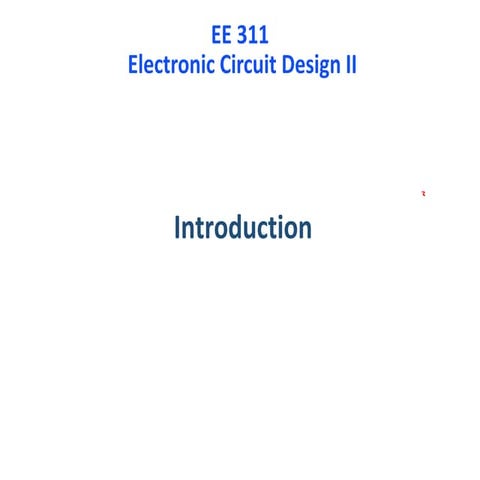 Lecture-1- electronic circuit design ii introduction