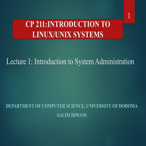 Introduction to Network and System Administration | PPTX