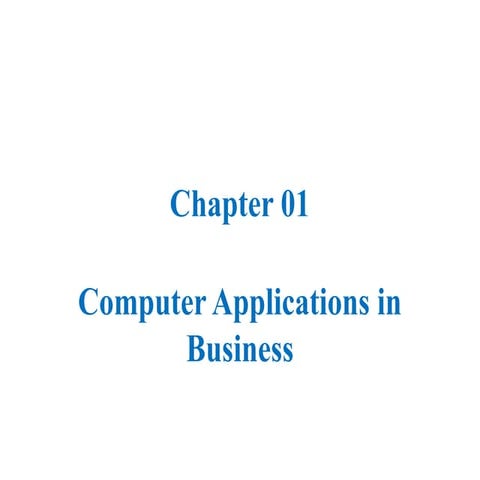 Role of computers in business organisation | PPTX