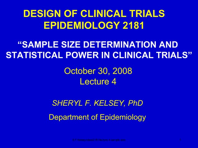 Lecture 10 Sample Size