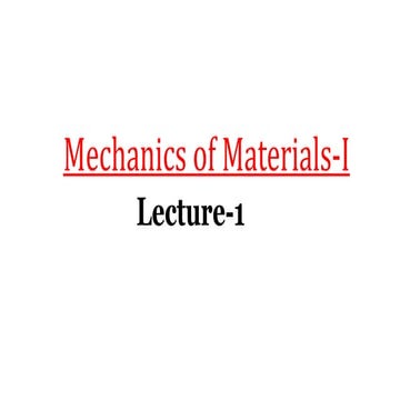 Mechanic of materials 1 lecture 1