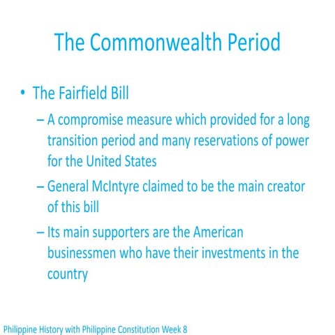Commonwealth and Japanese Period