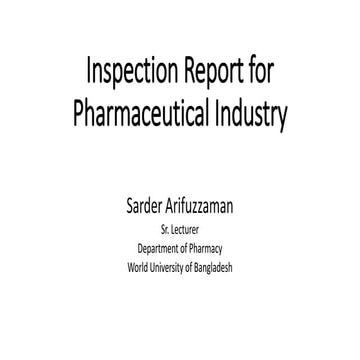 Lecture-13_Inspection Report for Pharmaceutical Industry.pptx