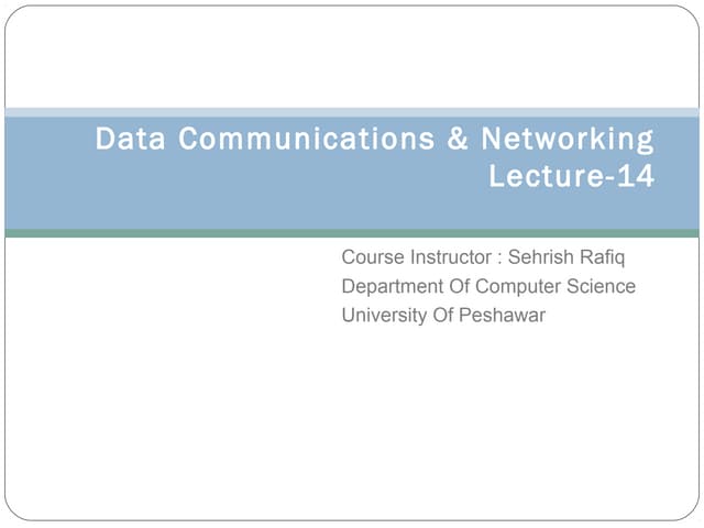 Lecture 15 | PPT | Computer Networking | Computing
