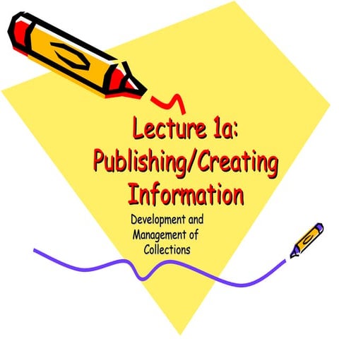 Lecture 1a: Publishing/Creating Information