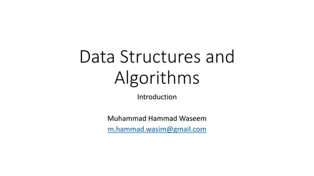 Data Structures - Lecture 1 [introduction]