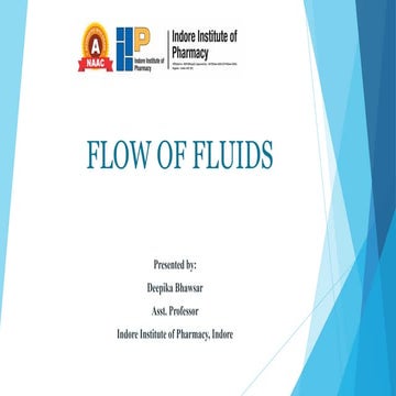 lecture-1 Flow of Fluids Types of manometers, Reynolds number and its signifi...