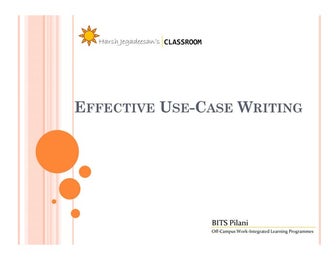 Writing Effective Use Cases