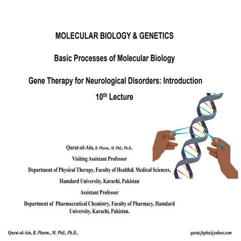 Lecture.10 Gene Therapy for Neurological Disorders: Introduction