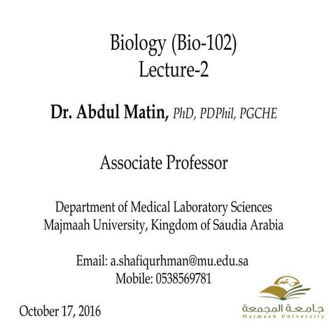 Lecture 2 bio