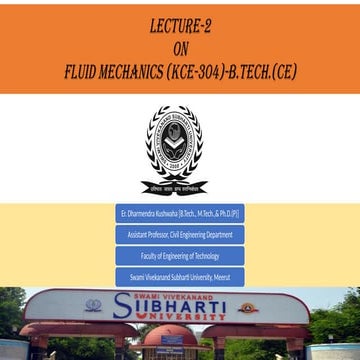 Fluid Statics - Fluid Pressure: Pressure at a point, Pascals law | PPTX