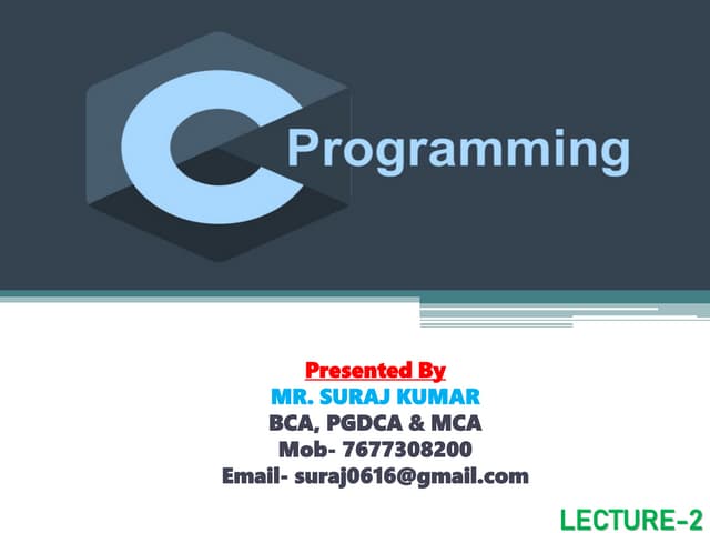 Lecture 2 keyword of C Programming Language | PPT