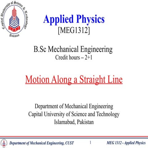 Lecture-2_Motion Along a Straight Line [Applied Physics].pptx