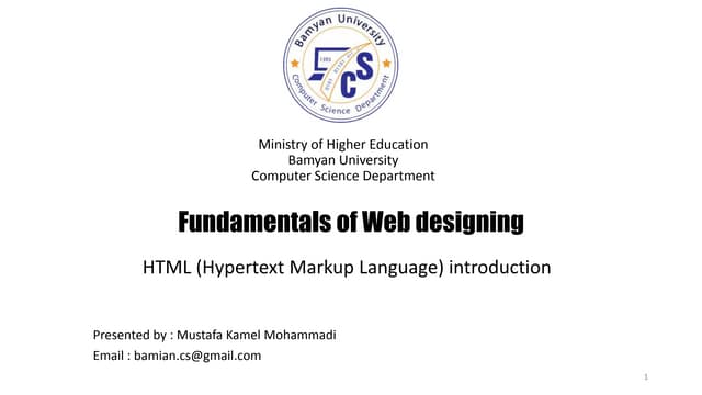 Web design - HTML (Hypertext Markup Language) introduction