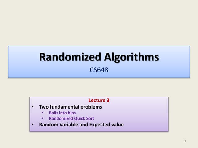 Lecture 3-cs648 Randomized Algorithms