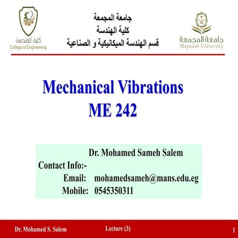 Lecture-3- mechanical vibrations, Mohamed salem.pdf