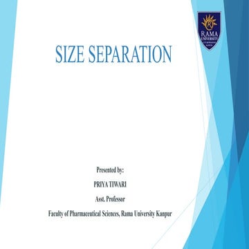 Size seperation of pharmaceutical industry