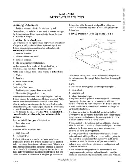 decision tree analysis Er. S Sood