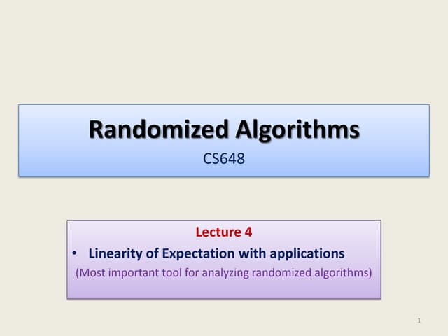 Lecture 4-cs648 Randomized Algorithms